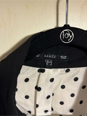AA&ZZ Black Blouse with Polka Dot Lining